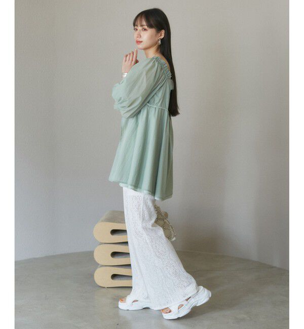 VIS「パフスリーブナイロンチュニックブラウス」|シャツ・ブラウス|