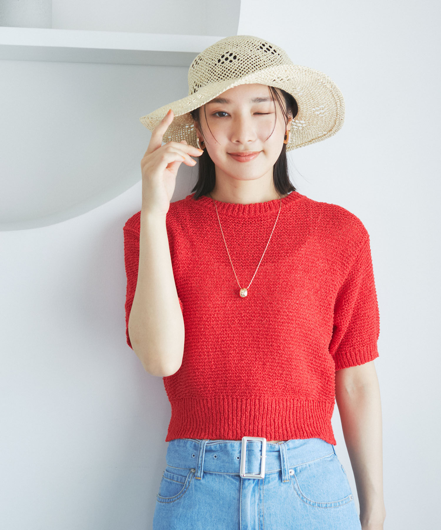 VIS「トライアングルメッシュ雑材ハット」|ハット|