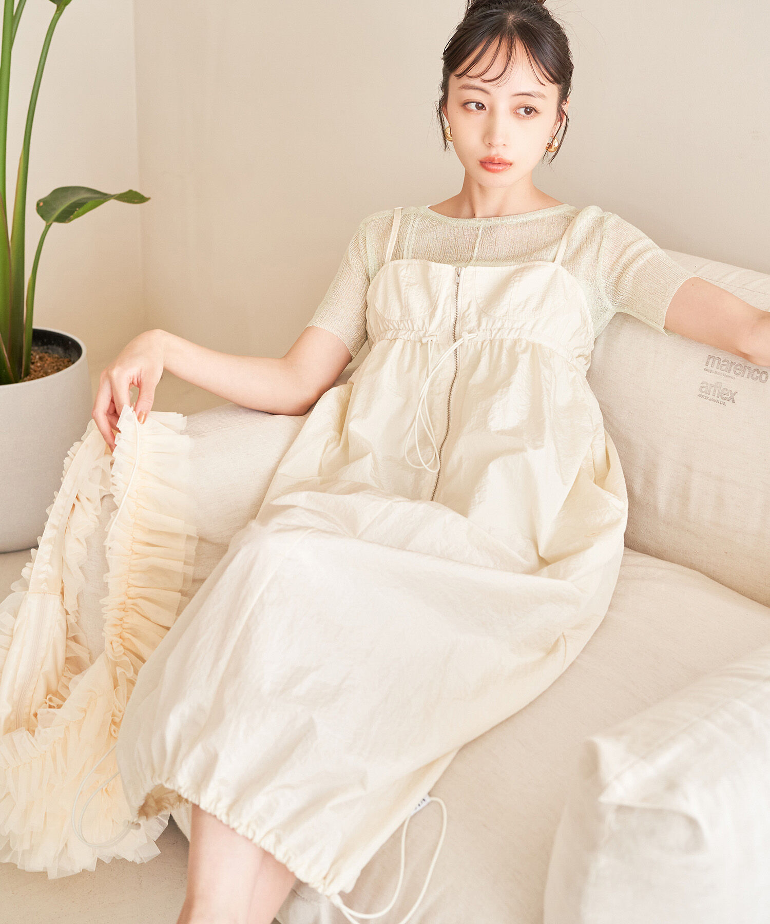 VIS「【Lottoコラボ】ナイロンバルーンキャミワンピース」|ワンピース|