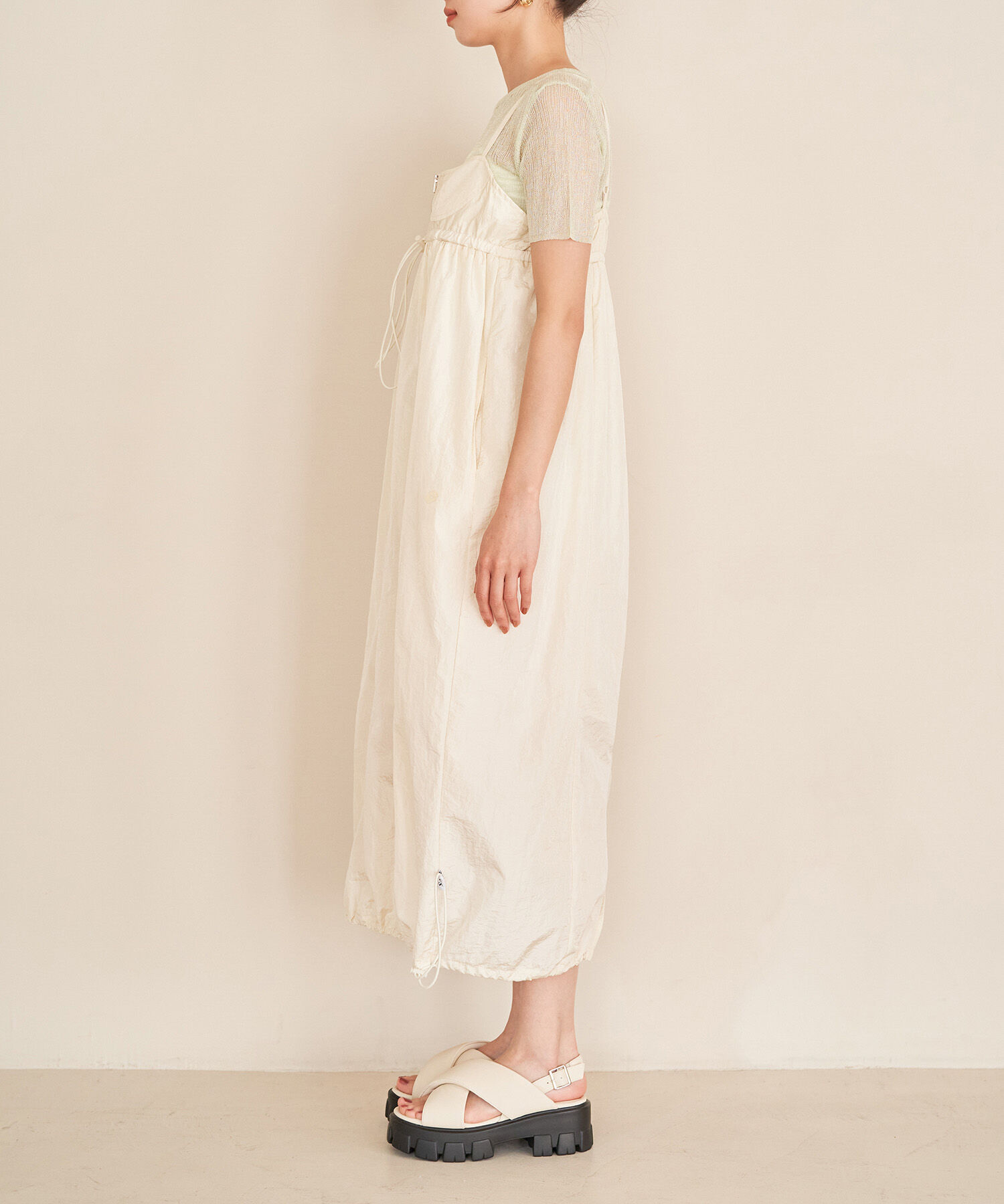 VIS「【Lottoコラボ】ナイロンバルーンキャミワンピース」|ワンピース|