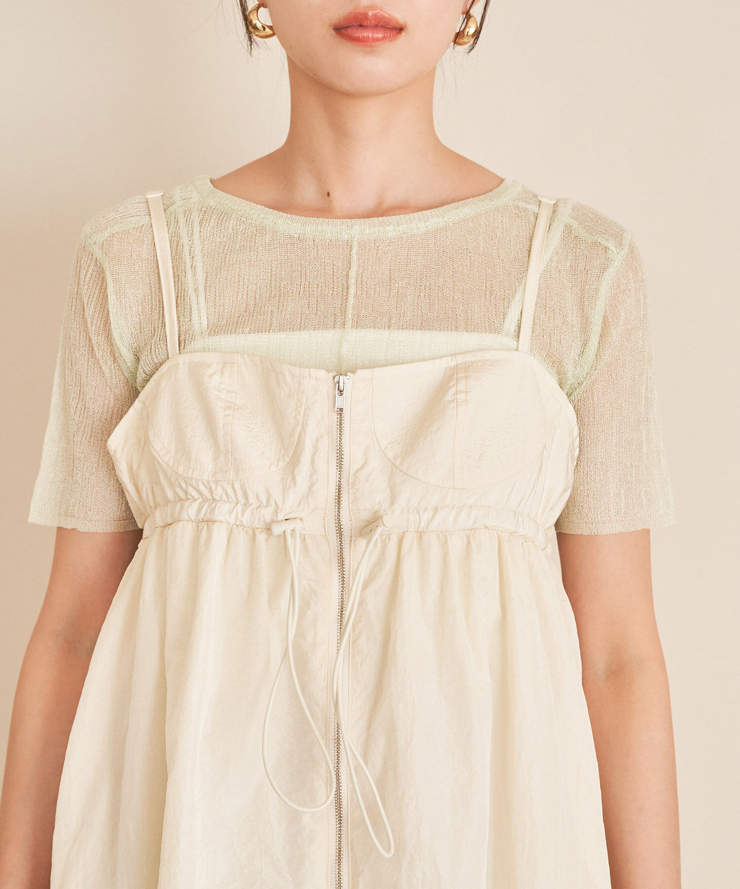 VIS「【Lottoコラボ】ナイロンバルーンキャミワンピース」|ワンピース|