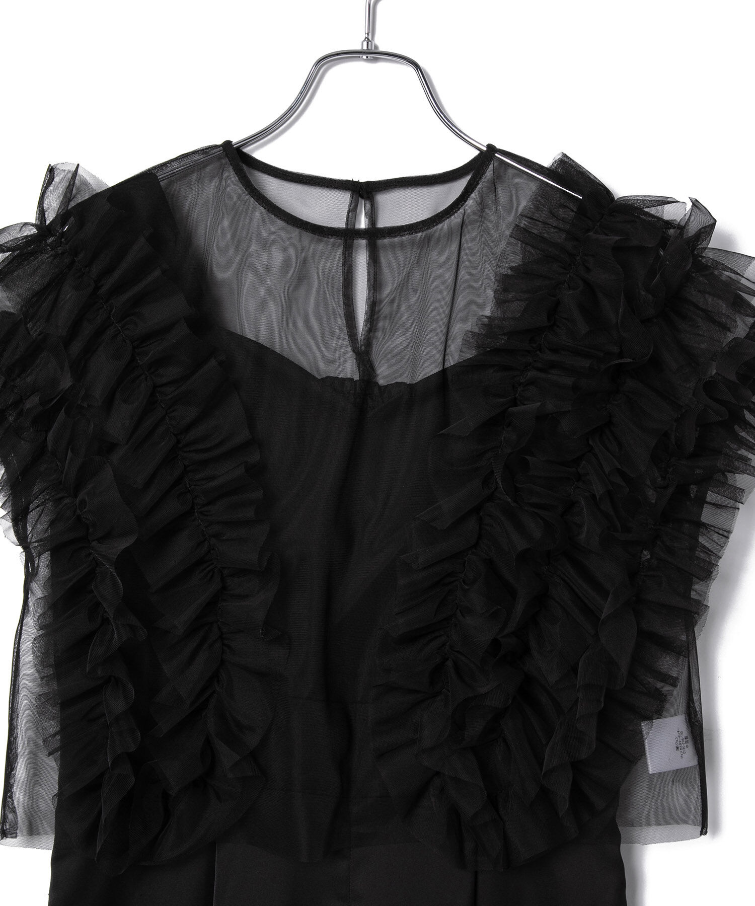 VIS「【VISDRESS】チュールフリルセットオールインワン【低身長向けサイズ有】」|オールインワン|