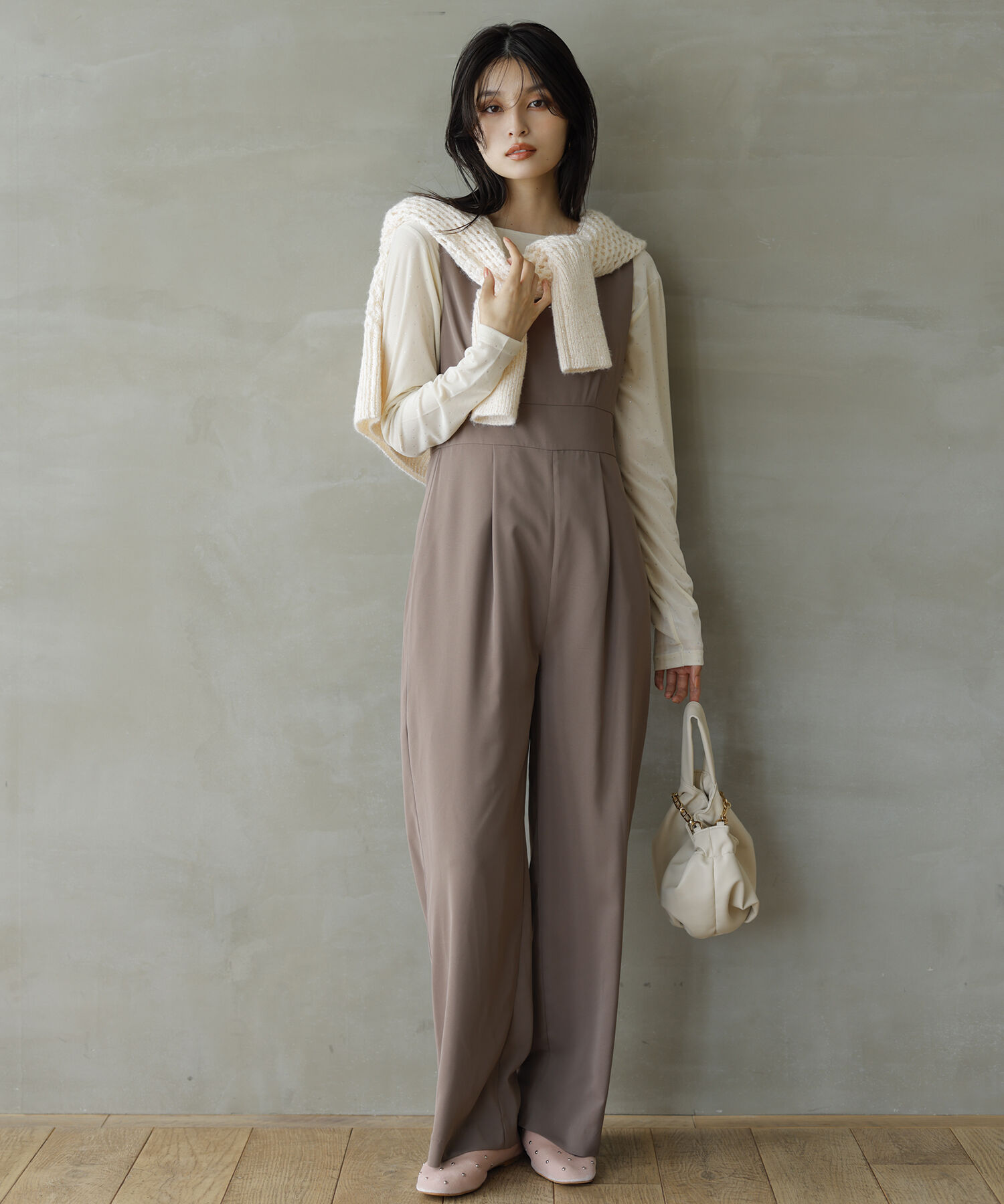 VIS「【VISDRESS】チュールフリルセットオールインワン【低身長向けサイズ有】」|オールインワン|