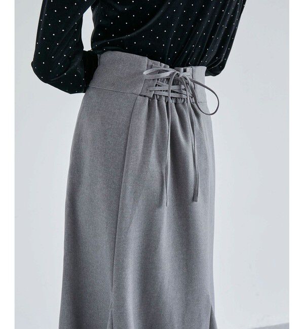 VIS「美easyウーリッシュバックレースアップマーメイドSK」|スカート|