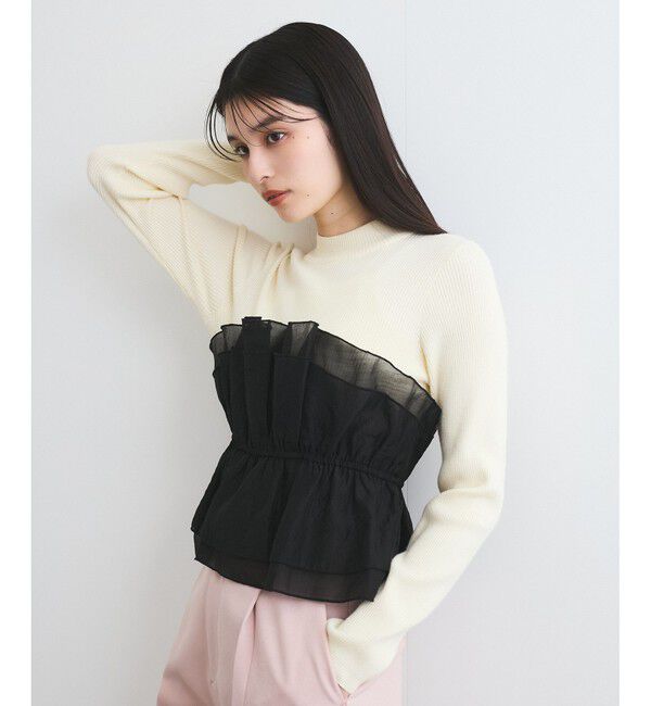 VIS「旬なレイヤードスタイルが叶う！ビスチェドッキングニット/洗える」|ニット・セーター|