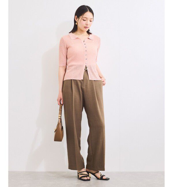 VIS「半袖サマーニットポロカーディガン」|ニット・セーター|