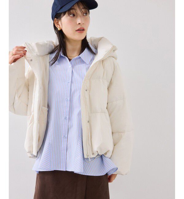 アウター総選挙3位】フード取り外し可能軽量ダウンブルゾン/2WAY・撥水