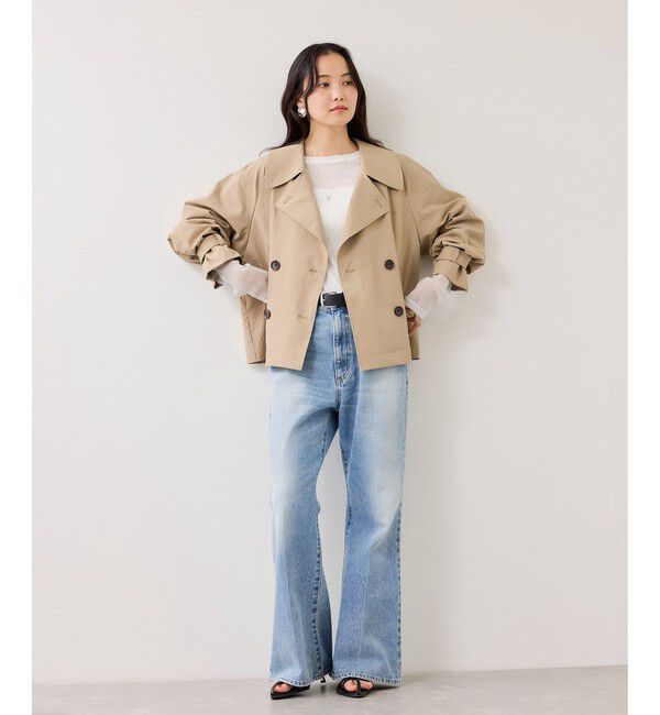 VIS「ラメメッシュスリーブ切り替えシアーロンT」|Tシャツ・カットソー|