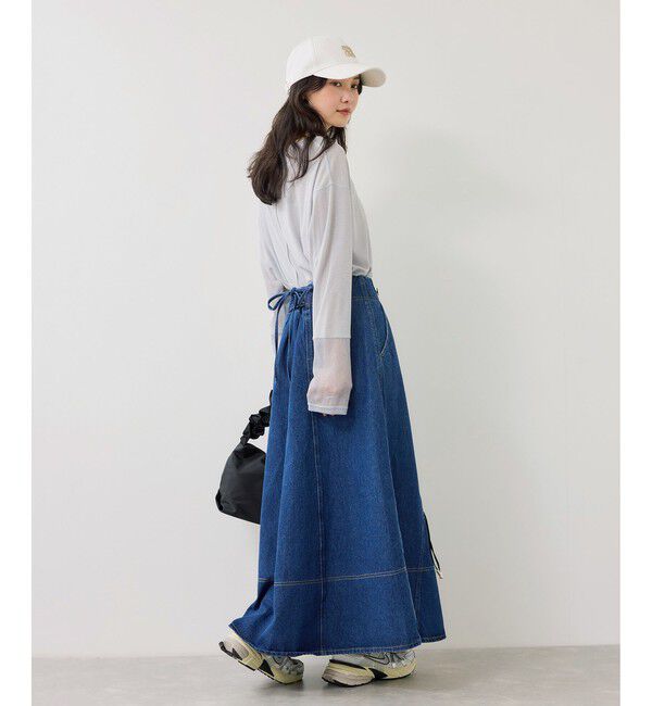 VIS「ラメメッシュスリーブ切り替えシアーロンT」|Tシャツ・カットソー|