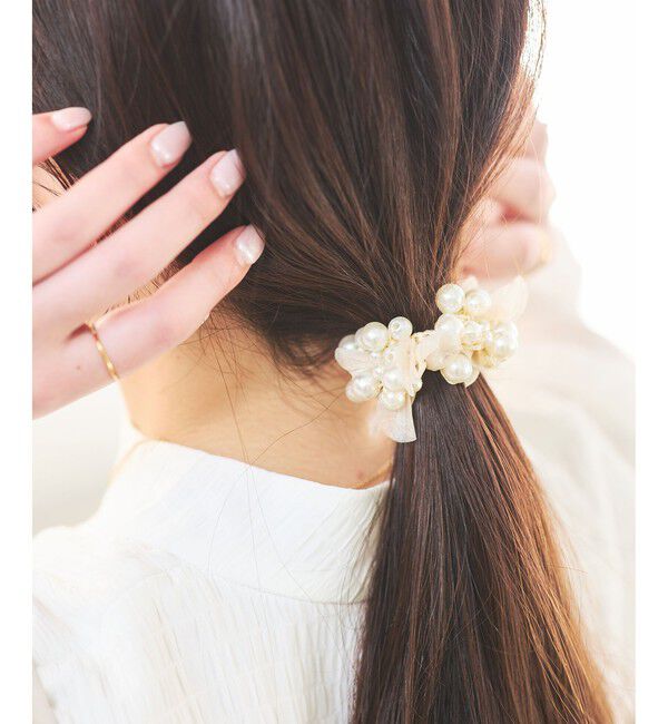 VIS「パールリボンヘアゴム」|ヘアゴム・シュシュ|キナリ系(19)