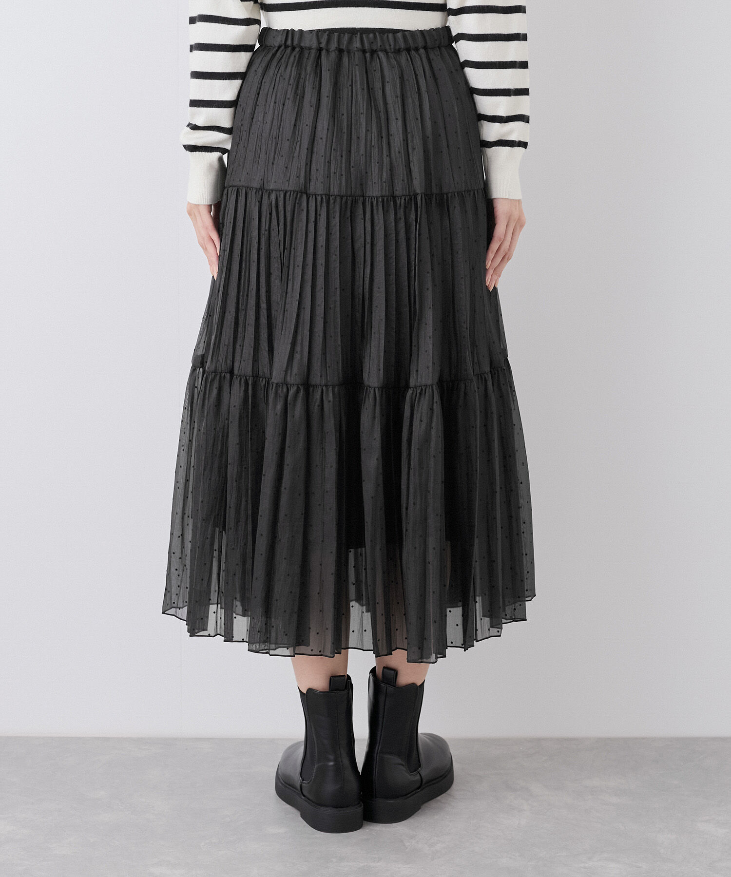 Rope&rsquo;Picnic「着丈が選べるペーパーライクドットティアードスカート」|スカート|