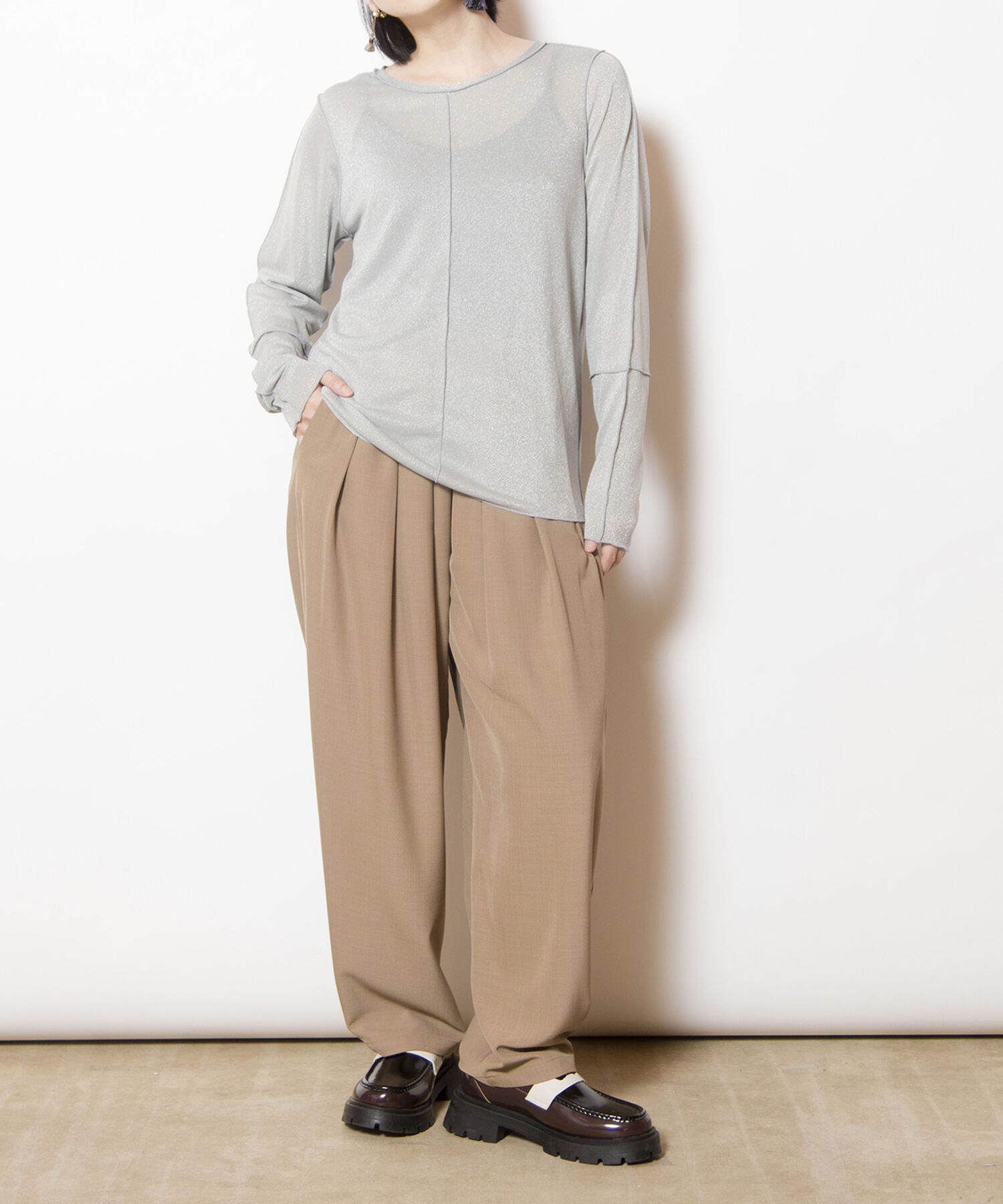  「メロー切替長袖Tシャツ」|Tシャツ・カットソー|