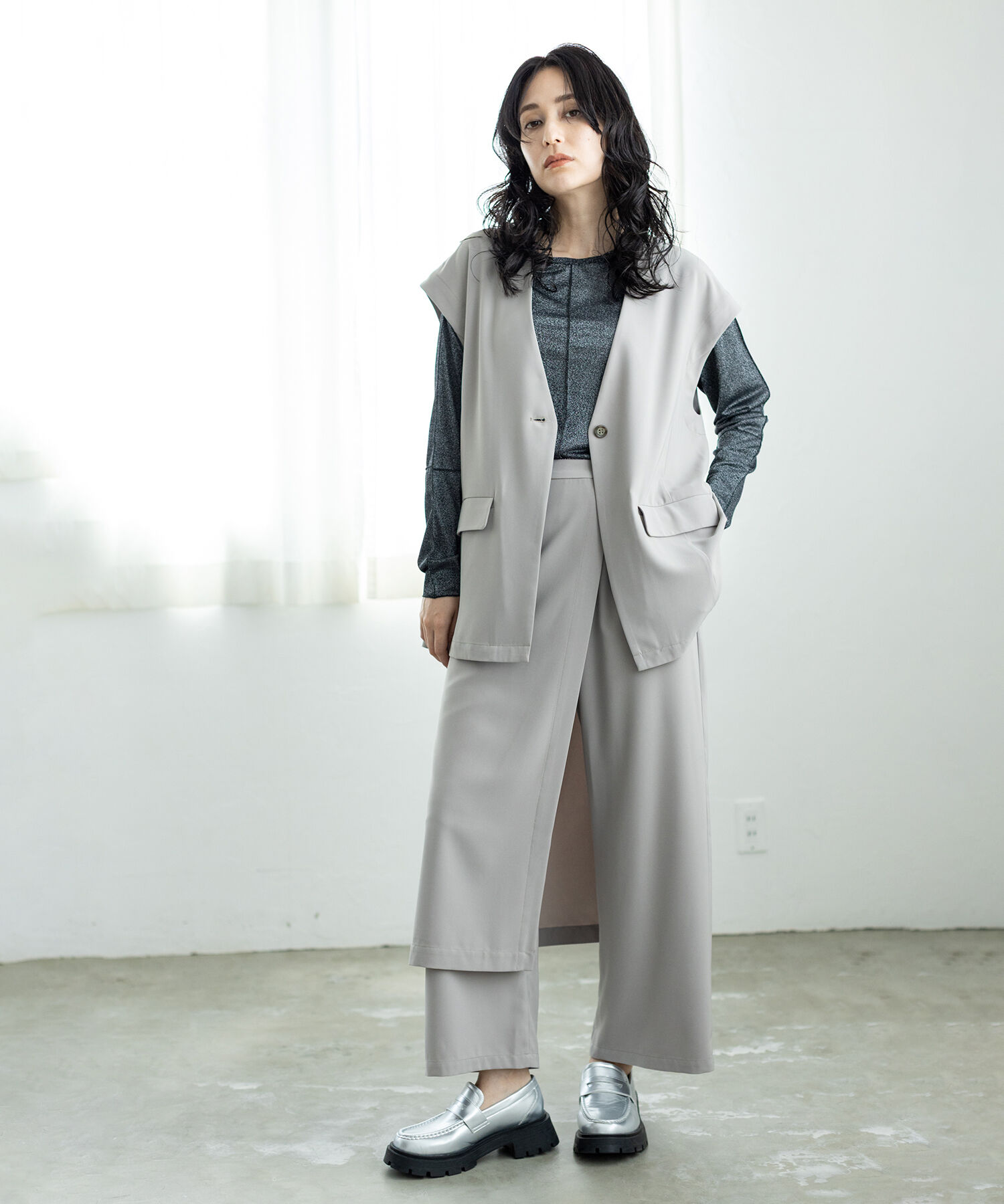  「メロー切替長袖Tシャツ」|Tシャツ・カットソー|