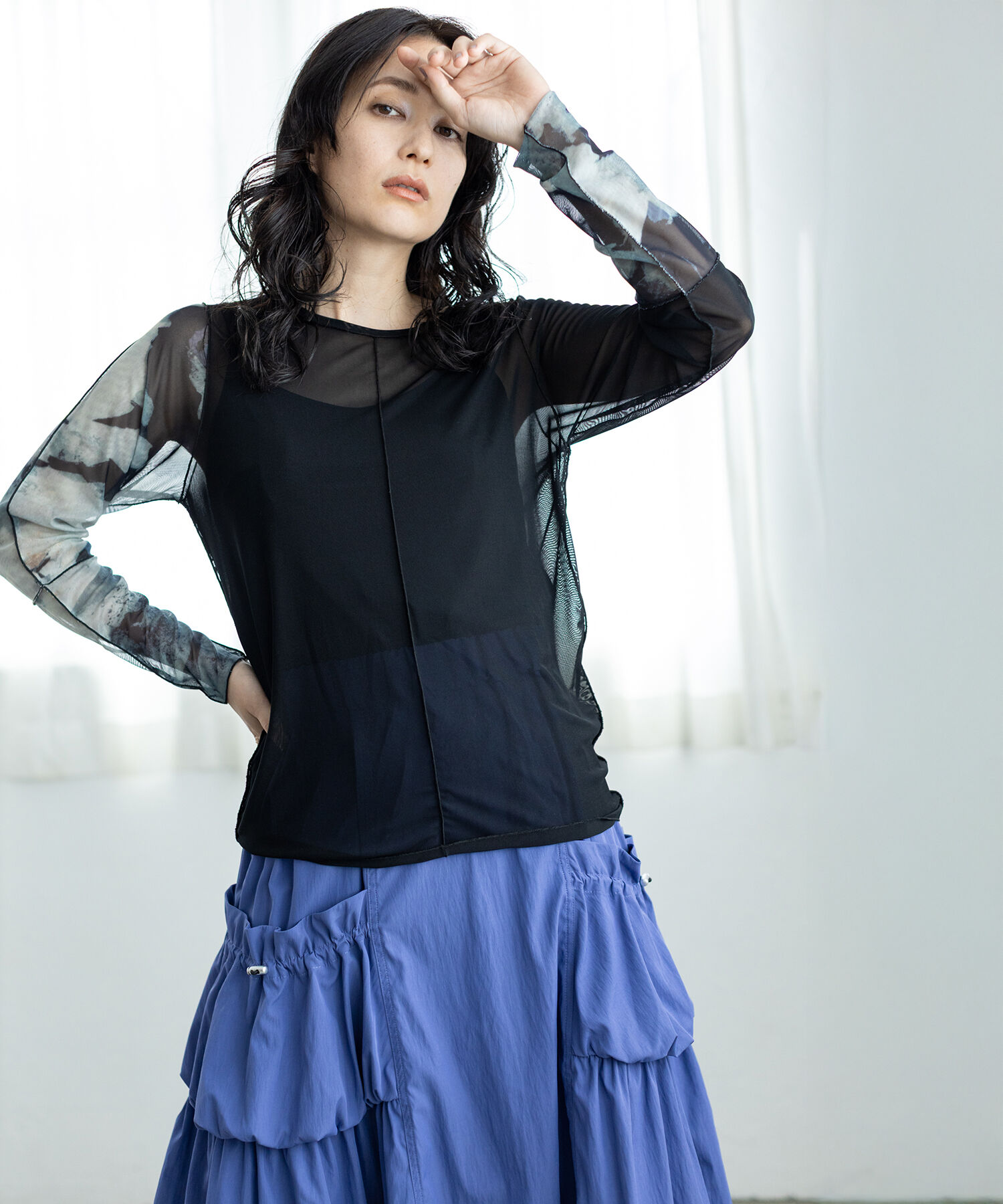  「メロー切替長袖Tシャツ」|Tシャツ・カットソー|