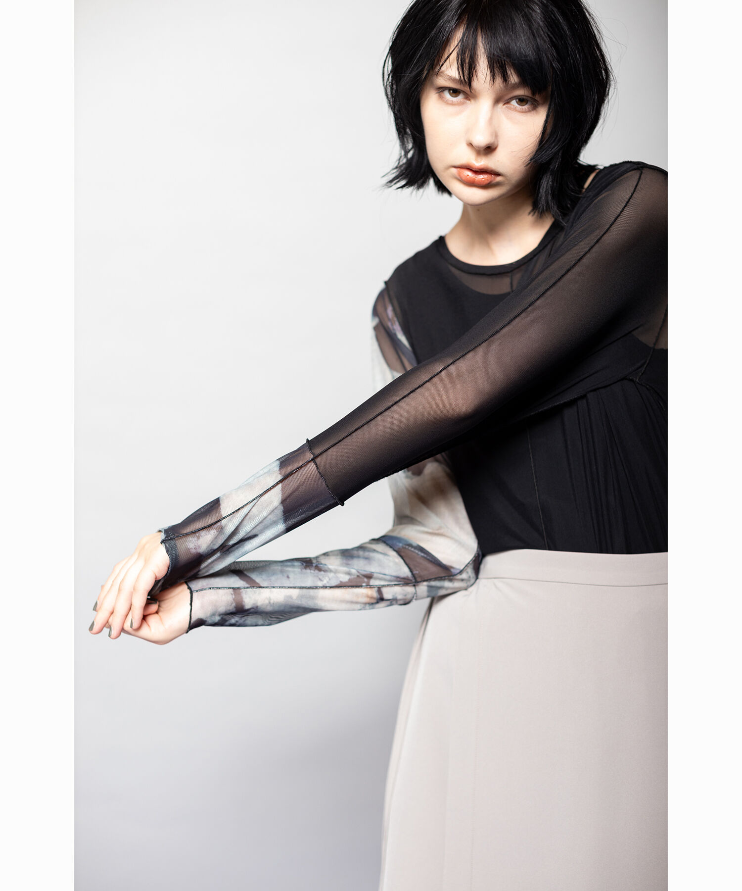  「メロー切替長袖Tシャツ」|Tシャツ・カットソー|