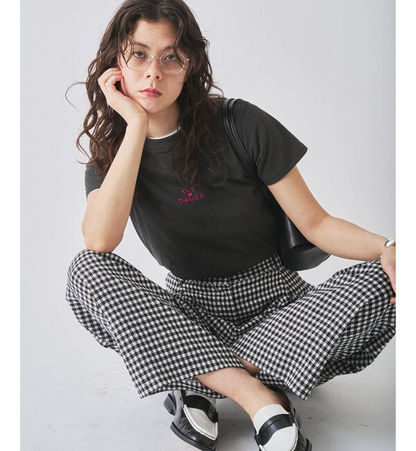 THE PAUSE「【THE PAUSE】THE PAUSE刺繍Tシャツ」|Tシャツ・カットソー|