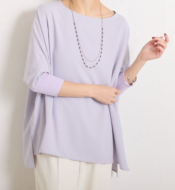  「ジャージ袖リブブラウス」|シャツ・ブラウス|