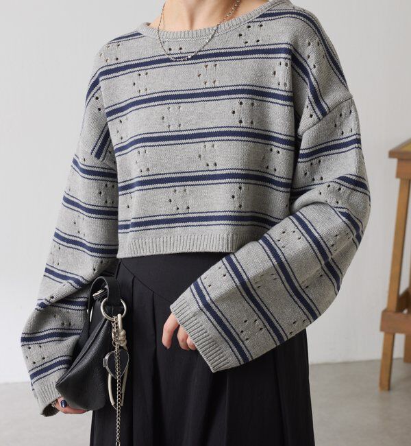  「透かし編みCニット」|ニット・セーター|