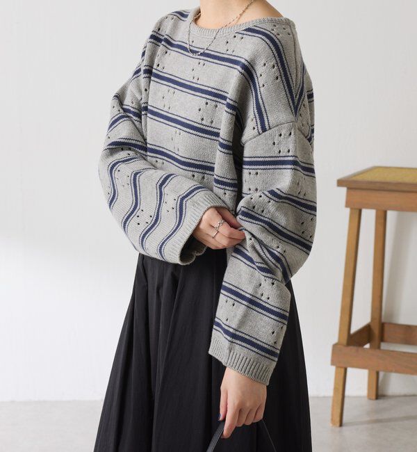  「透かし編みCニット」|ニット・セーター|