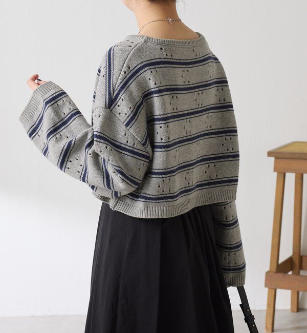  「透かし編みCニット」|ニット・セーター|
