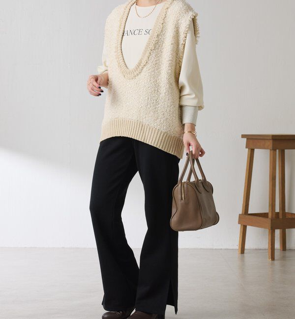  「ツイードライクニットベスト」|ニット・セーター|