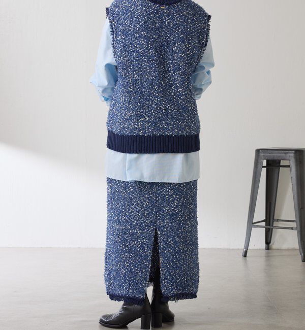  「ツイードライクニットベスト」|ニット・セーター|