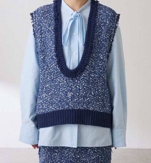  「ツイードライクニットベスト」|ニット・セーター|
