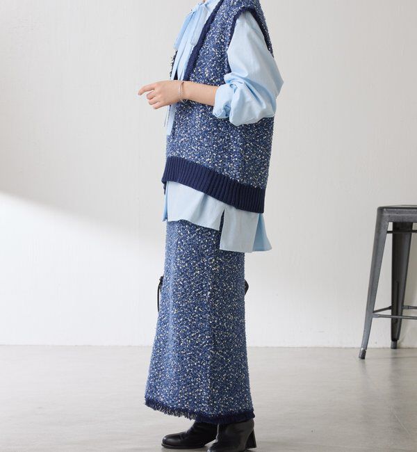  「ツイードライクニットベスト」|ニット・セーター|