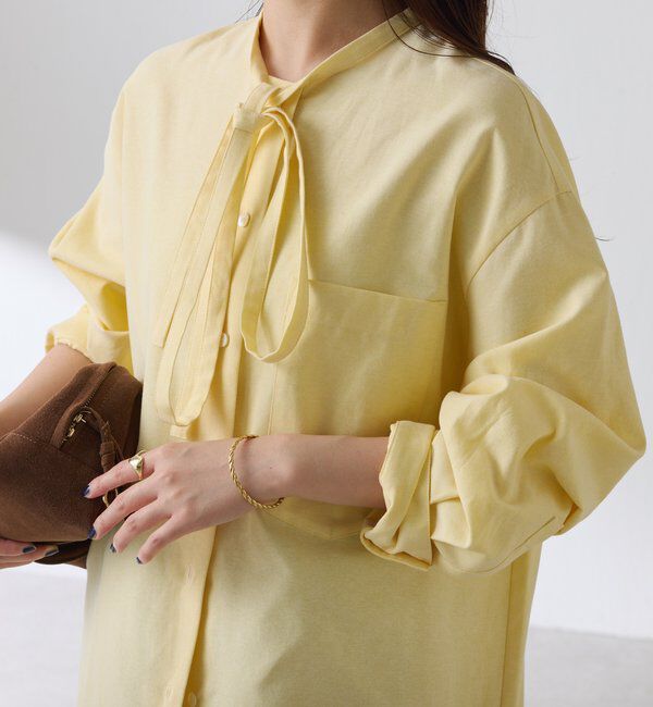  「ナローボウタイオーバーシャツ」|シャツ・ブラウス|