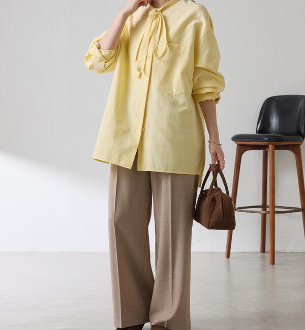  「ナローボウタイオーバーシャツ」|シャツ・ブラウス|