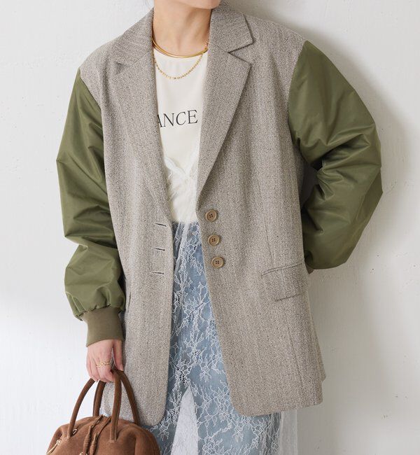  「3つ釦コンビスリーブジャケット」|ベスト・ジレ|