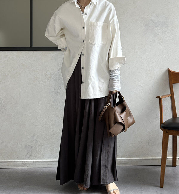  「【新色追加】ダメージデニムシャツ」|シャツ・ブラウス|