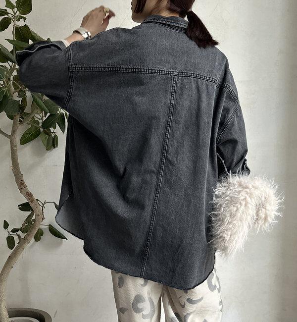  「【新色追加】ダメージデニムシャツ」|シャツ・ブラウス|