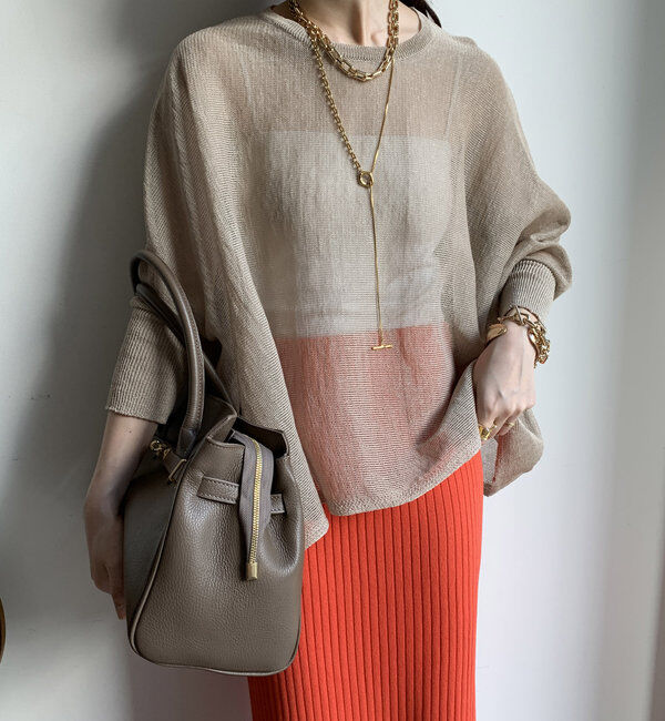  「ストローヤーンポンチョニット」|ニット・セーター|