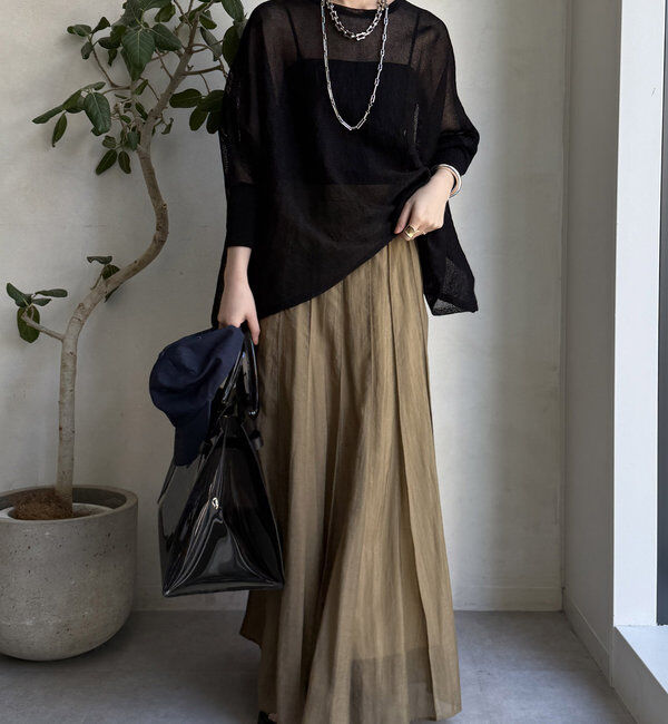  「ストローヤーンポンチョニット」|ニット・セーター|