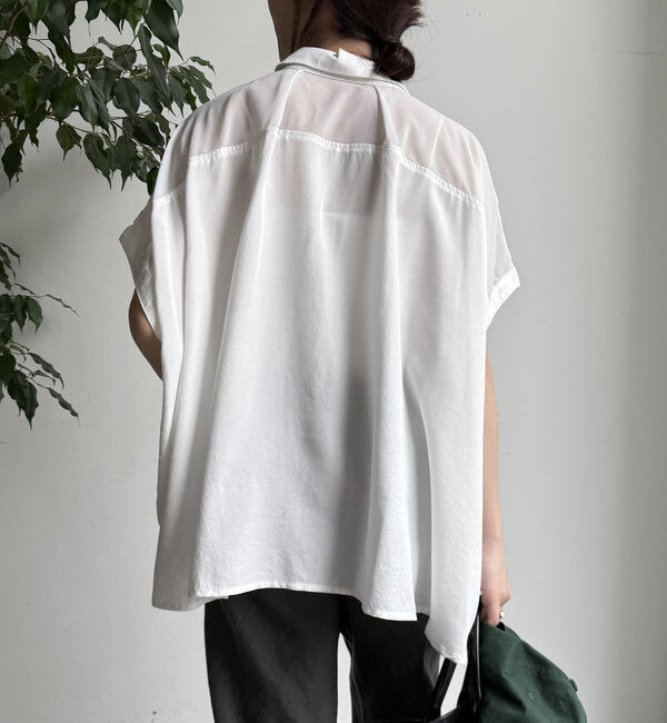  「【WEB限定】リヨセル&times;ジョーゼット切替シャツ」|シャツ・ブラウス|