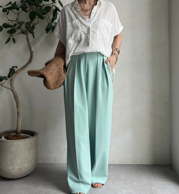  「【WEB限定】リヨセル&times;ジョーゼット切替シャツ」|シャツ・ブラウス|