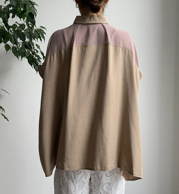  「【WEB限定】リヨセル&times;ジョーゼット切替シャツ」|シャツ・ブラウス|