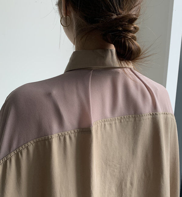  「【WEB限定】リヨセル&times;ジョーゼット切替シャツ」|シャツ・ブラウス|