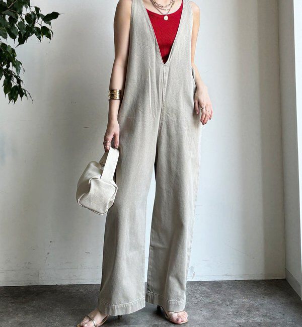  「【WEB限定】深Vサロペット」|ワンピース|