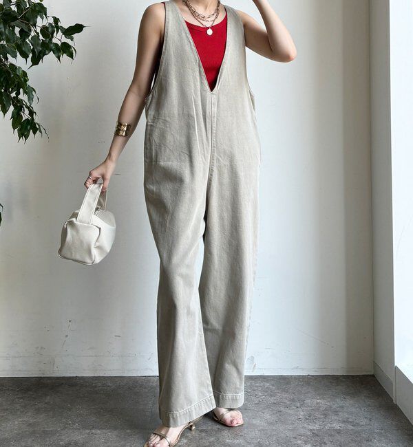  「【WEB限定】深Vサロペット」|ワンピース|