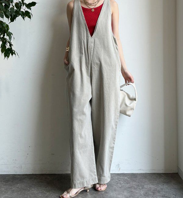  「【WEB限定】深Vサロペット」|ワンピース|