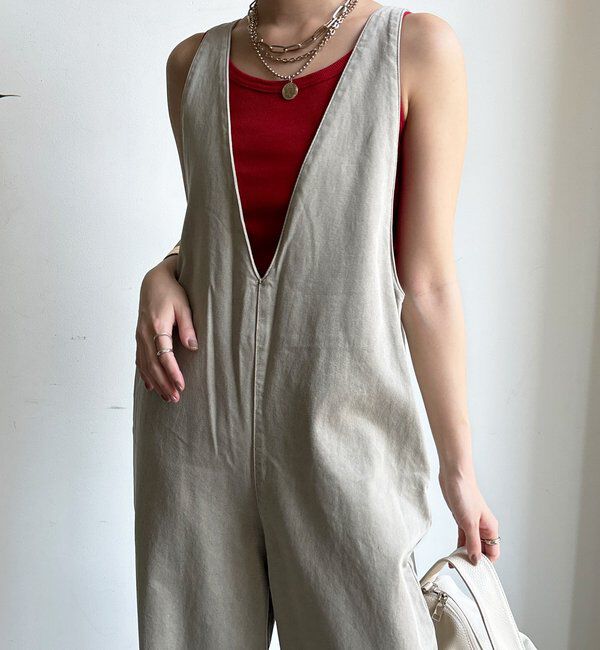  「【WEB限定】深Vサロペット」|ワンピース|