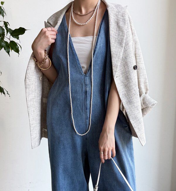  「【WEB限定】深Vサロペット」|ワンピース|