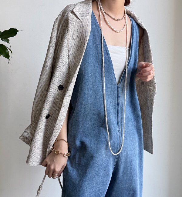  「【WEB限定】深Vサロペット」|ワンピース|