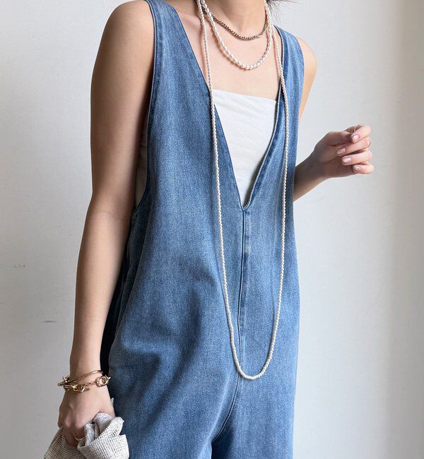  「【WEB限定】深Vサロペット」|ワンピース|