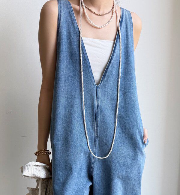  「【WEB限定】深Vサロペット」|ワンピース|