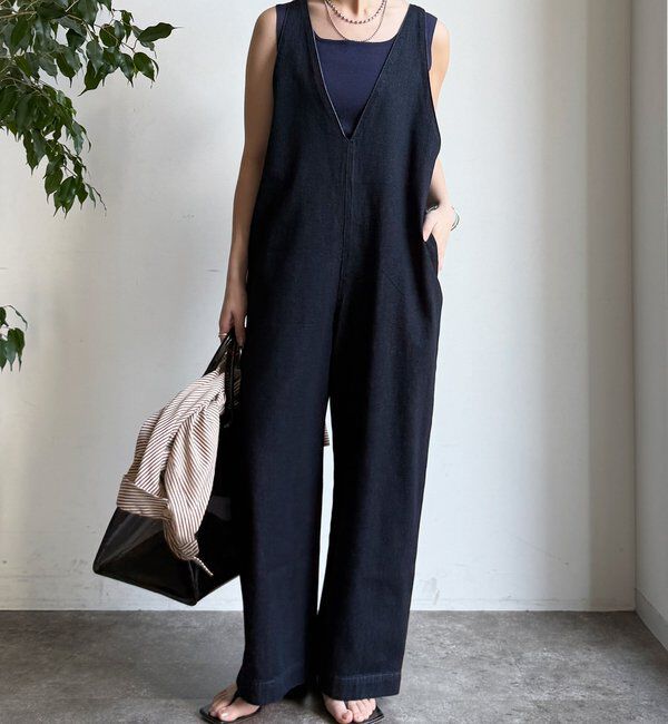  「【WEB限定】深Vサロペット」|ワンピース|