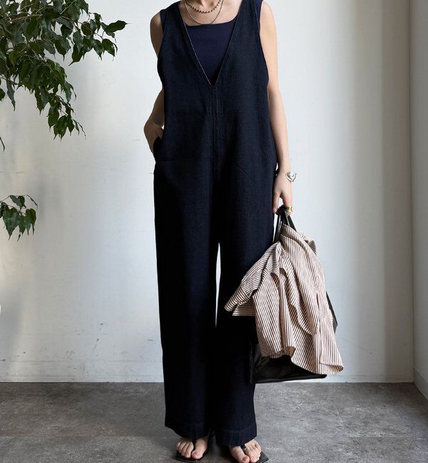  「【WEB限定】深Vサロペット」|ワンピース|