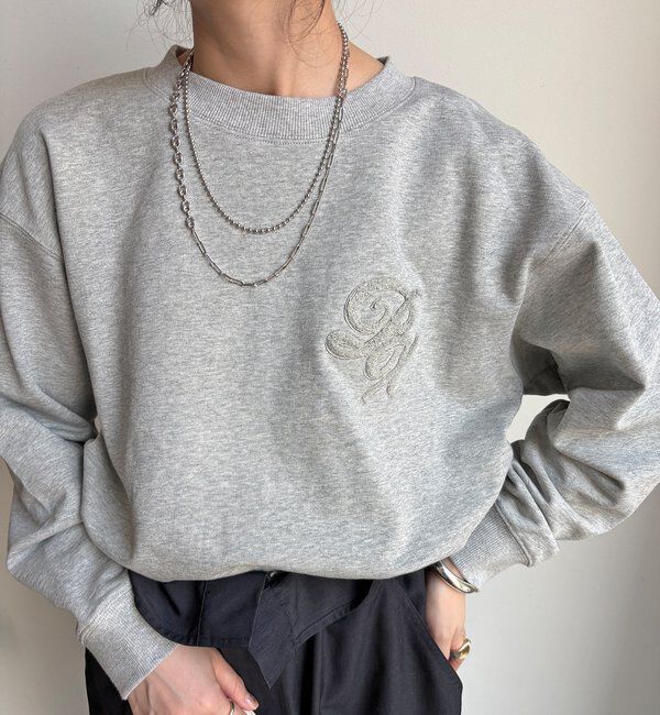  「【WEB限定】裏毛サガラ刺繍バックジッププルオーバー」|Tシャツ・カットソー|グレー